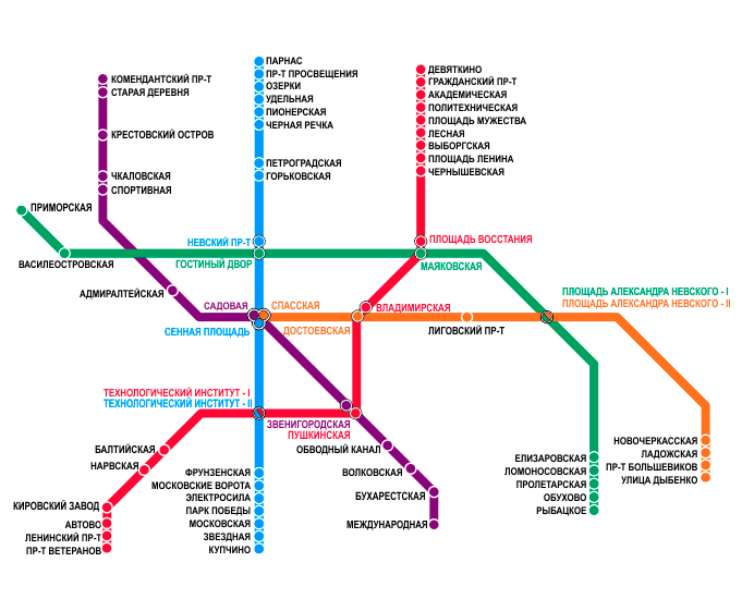 карта метро Санкт-Петербург